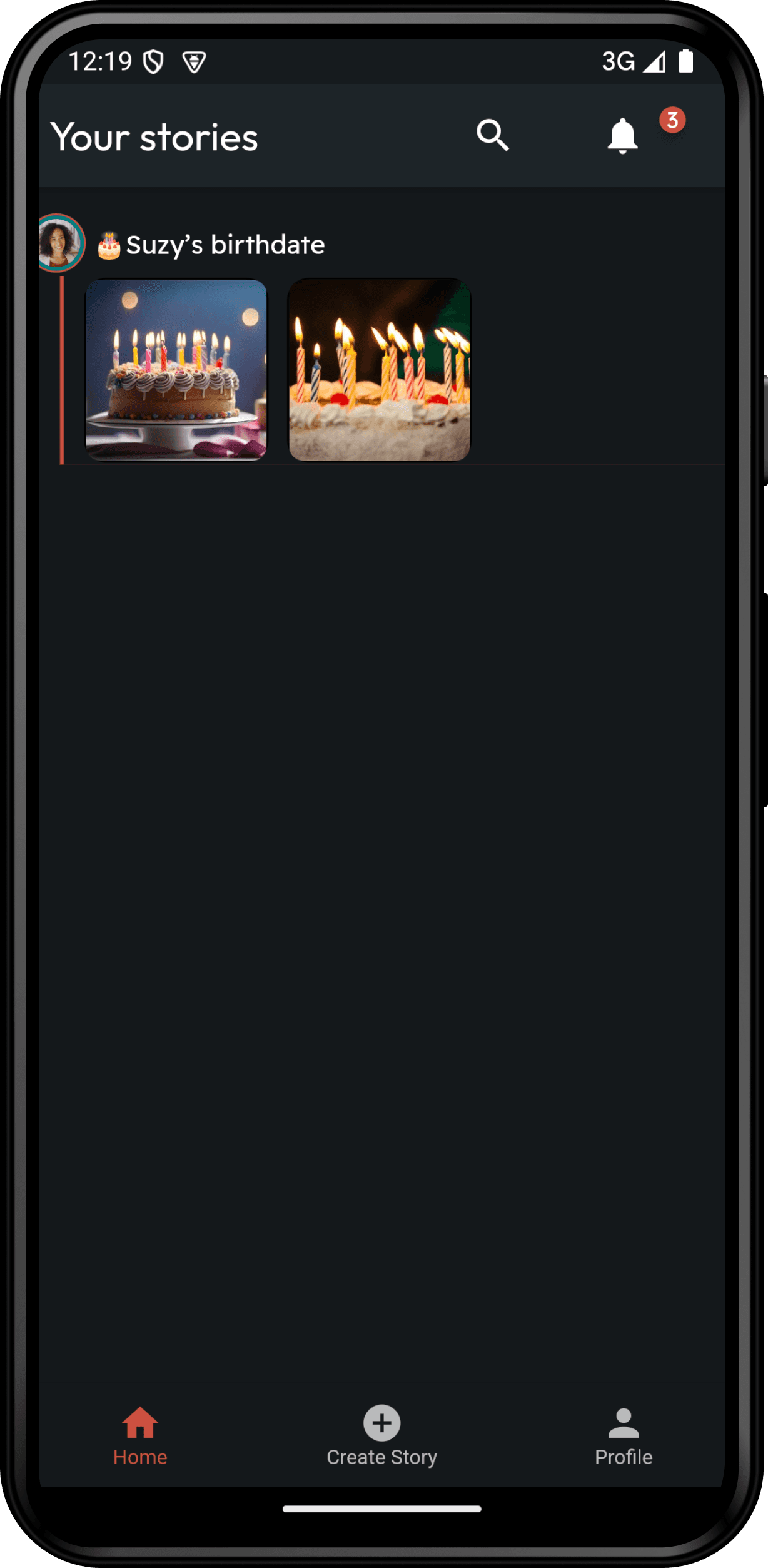 Create story - banner
