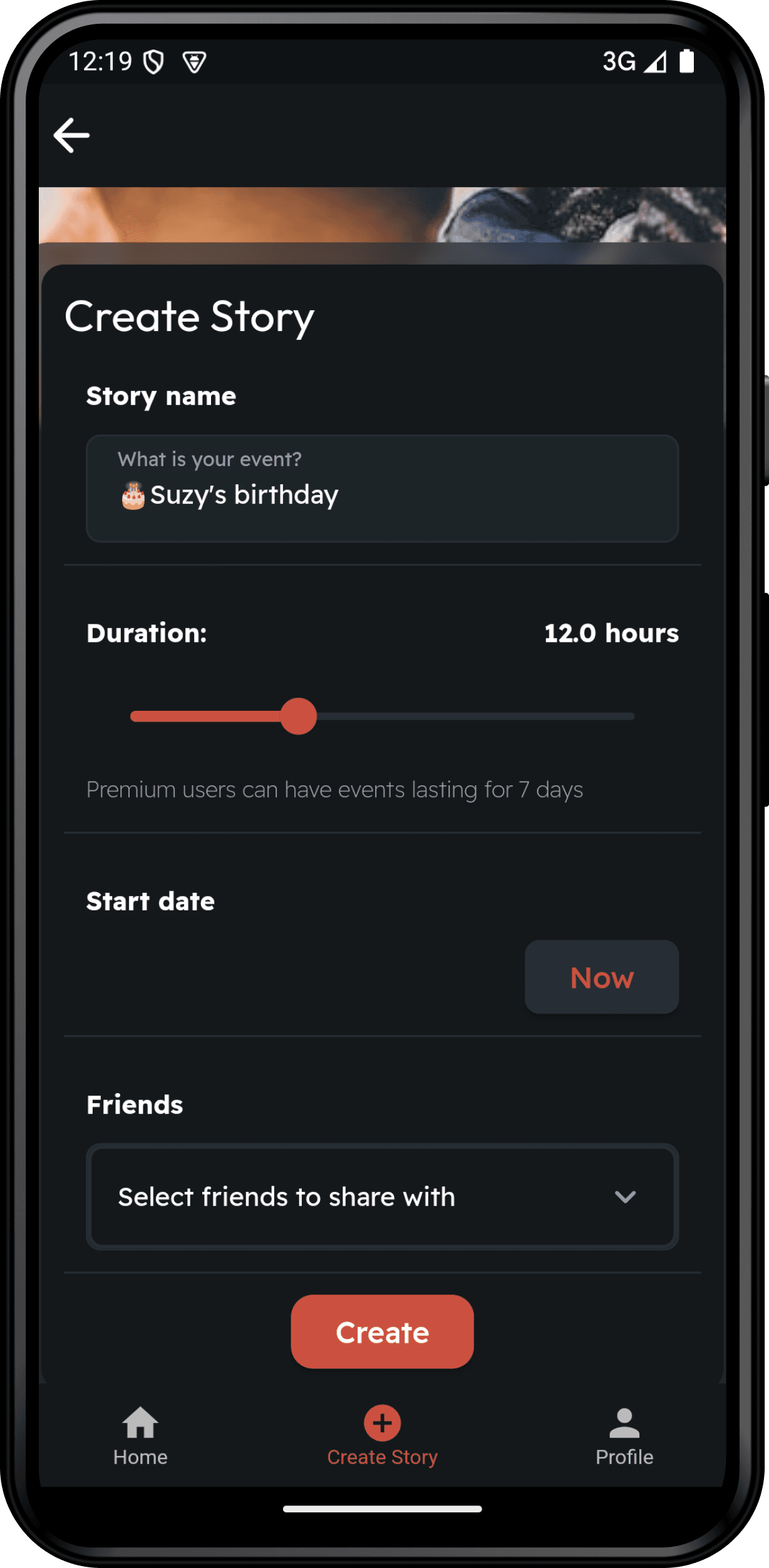 Story invite - banner